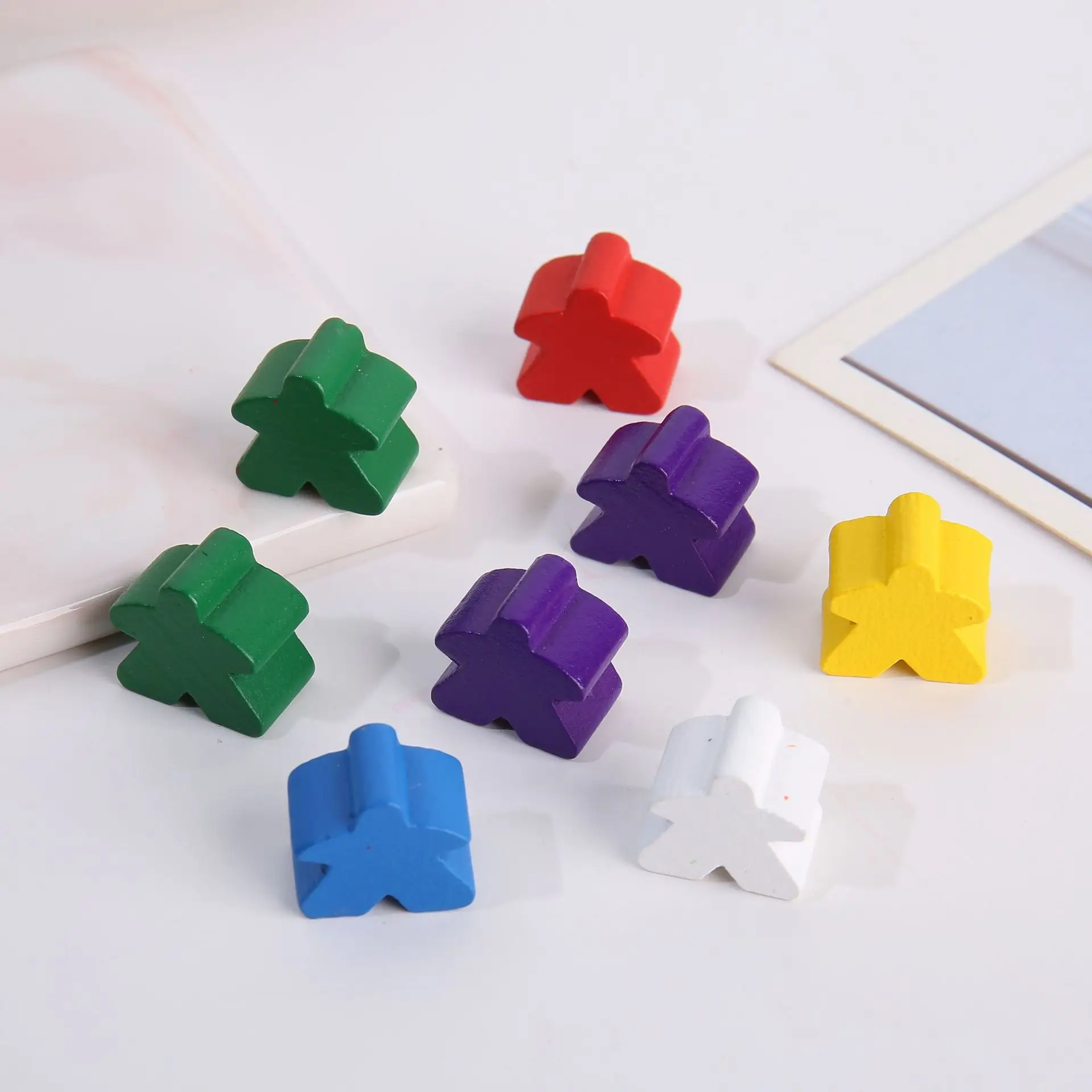 Petit jeton Meeples en bois, composants de jeu de société, pièces explorez ecs, accessoires de jeu de société, 16mm, 100 pièces par ensemble