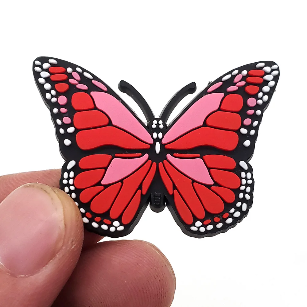 8pcs Cartoon butterfly Shoe Accessories Shoe Charms Shoe buckle PVC Sandals Decoration - Shoe Charms Gifts