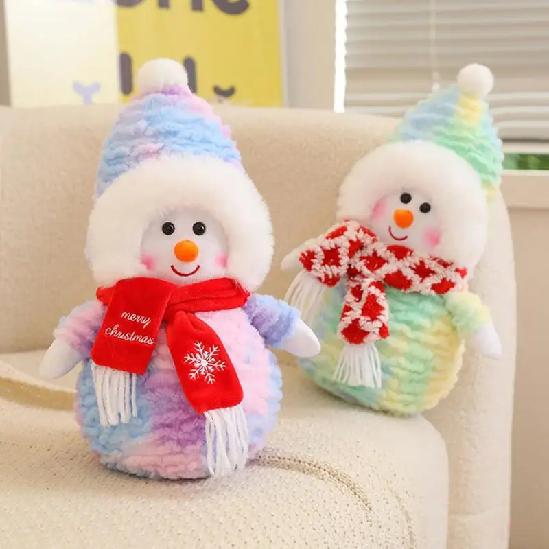 Boneco de neve boneca bonito macio natal boneco de neve brinquedos de pelúcia colorido natal boneco de neve simulação para crianças adultos meninas e meninos