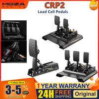 MOZA CRP2 Load Cell Pedals Minimalist Design CNC Aerospace-grade Aluminum Construction Carbon Fiber Heel Plate