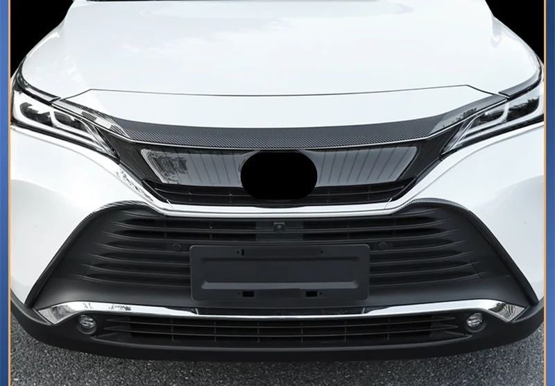 For Toyota Harrier Venza XU80 2020-2022 Hood Trim Carbon Fiber Pattern Front Hood Light Brow Patch high quality Cost-effective