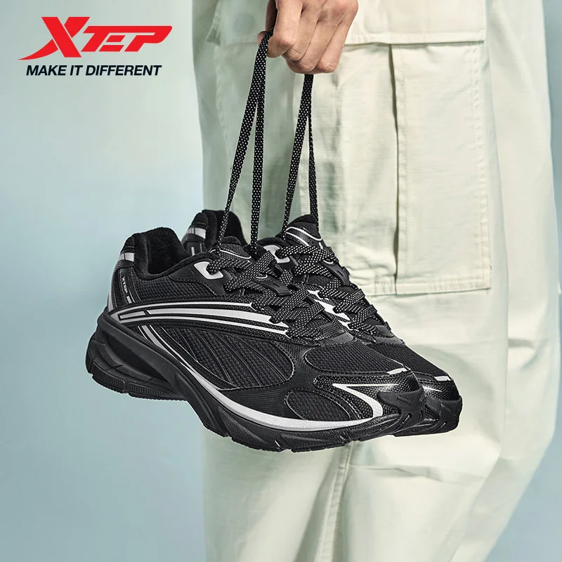 Xtep Little Basque Men's Cotton Shoes  Winter Fashion Cushion Trendy PB Material Breathable Mesh Soft Sneakers 876419370043