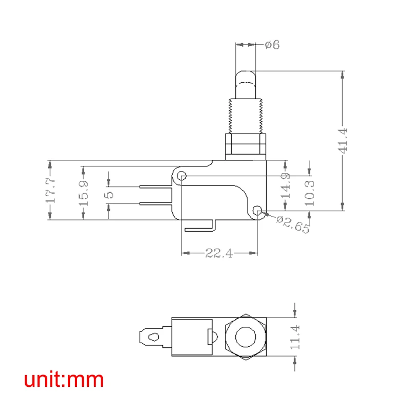 1PC New V-15-1CQ Plug Type Panel Type Microswitch Durable M10 Mounting Size Plug Point Limit Travel Switch