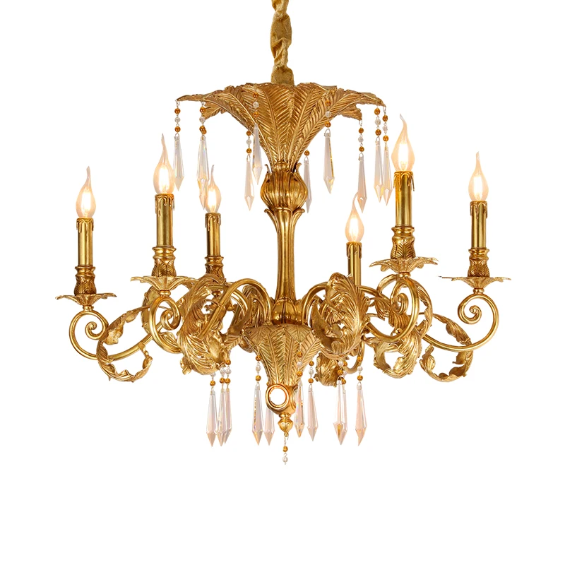 DINGFAN French Luxury Decoration Full Copper Chandelier  Home Living Room, Dining Room, Bedroom Decorative Lamp