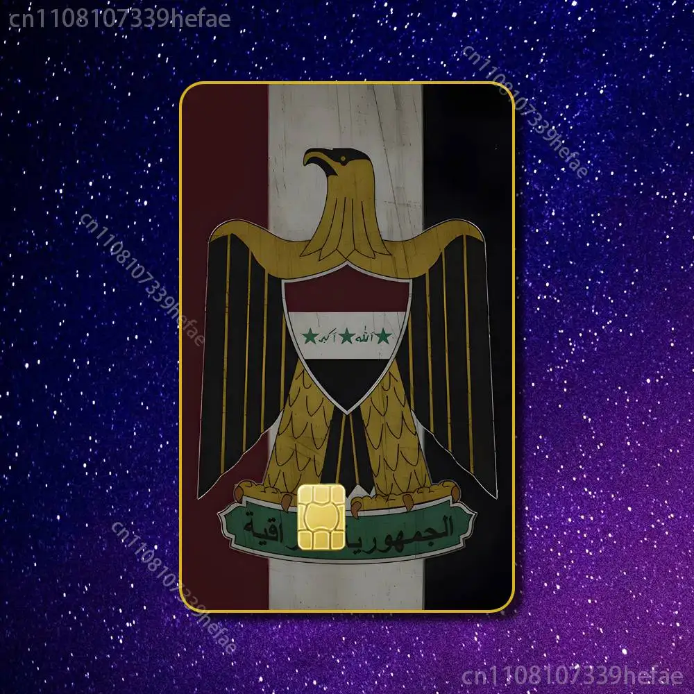 Nation I-Iraq Flag Sticker Skin For Credit Bank Campus Bus Card Cover Self-adhesive Decoration