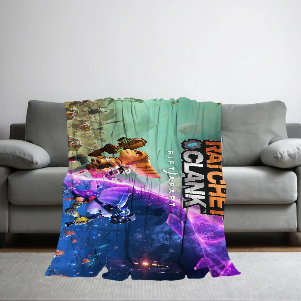 Game R-Ratchet And C-Clank Rift Blanket Skin friendly comfort warm soft plush blanket suitable sofa living room office bedroom