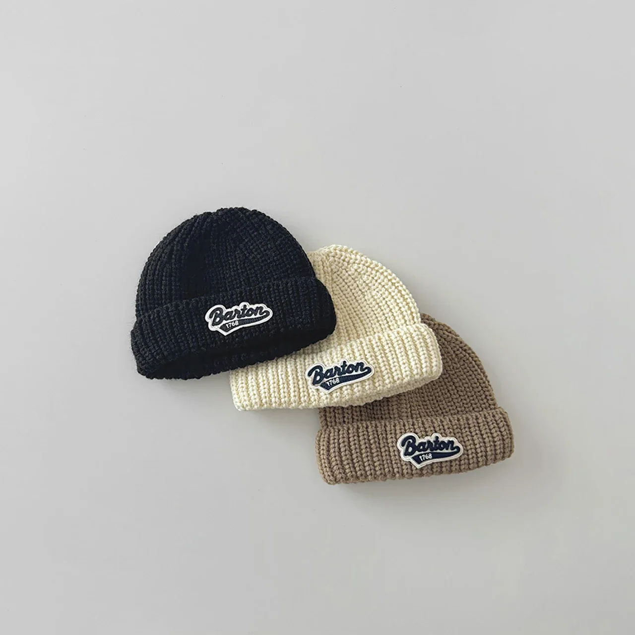 Winter warm gebreide babymutsje brief kinderen jongen meisje cap mutsen effen kleur zachte peuter kinderen trui hoed