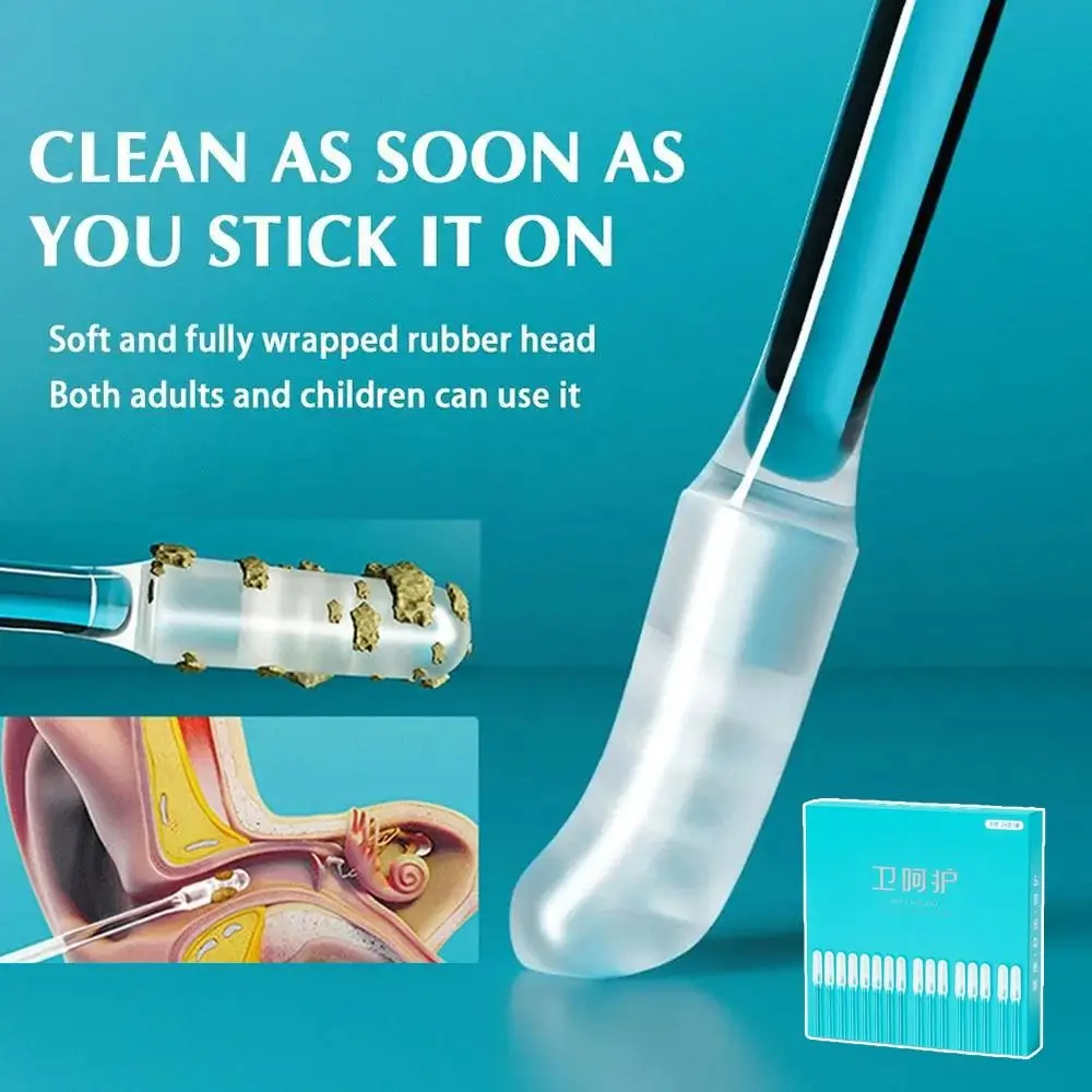 24Pcs/box Ear Cleaner Disposable Ear Swabs Silicone Sticky Sticky Earwax Remover Stick Soft Small/Large Ear Wax Removal Tool