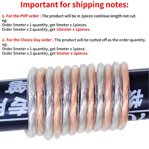 Imagen 2 del producto Cable eléctrico de 1/5/50M, Cable transparente de 2 pines, 30AWG - 16AWG, UL2468, altavoces de PVC, Audio, auriculares, tira de LED, Cable de extensión de lámpara