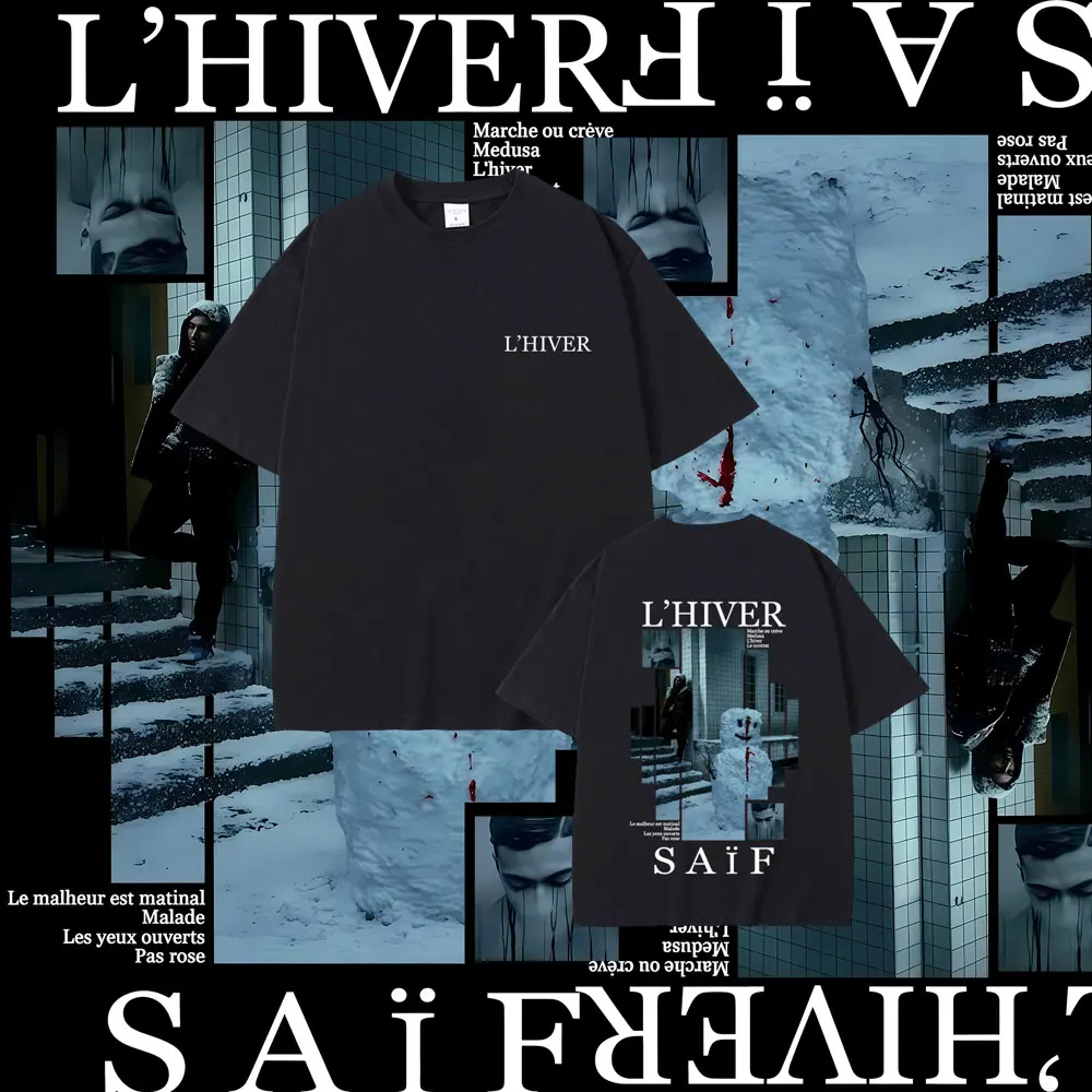 

Rapper Saif L'hiver Album Graphic T-shirts Men Women Hip Hop Fashion Pop Music T-shirt Male Casual Vintage T Shirts Streetwear