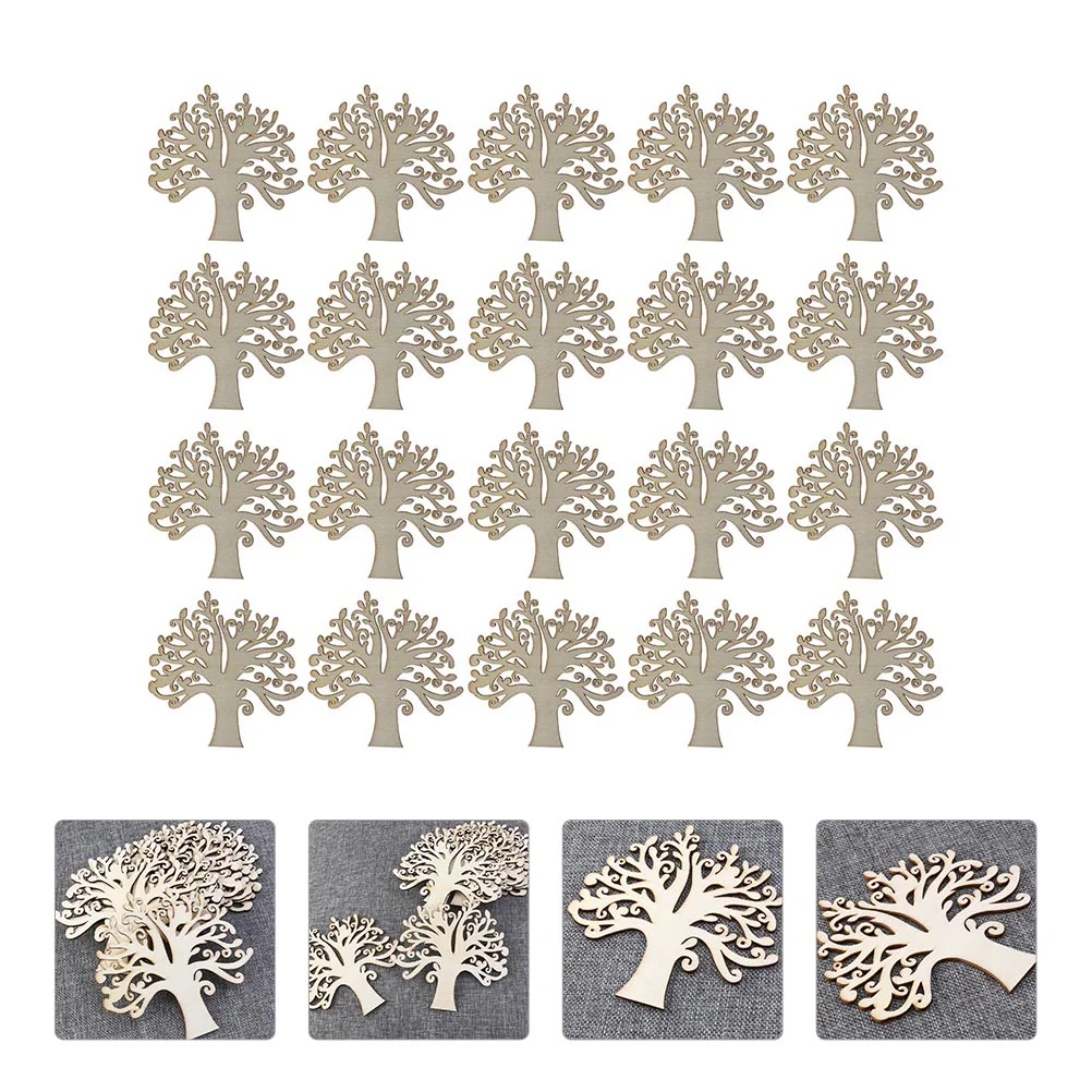 

Woody Tree Decorative Chips Desktop Wooden Embellishment Creative Shape Crafts Blank Delicate DIY Ornaments