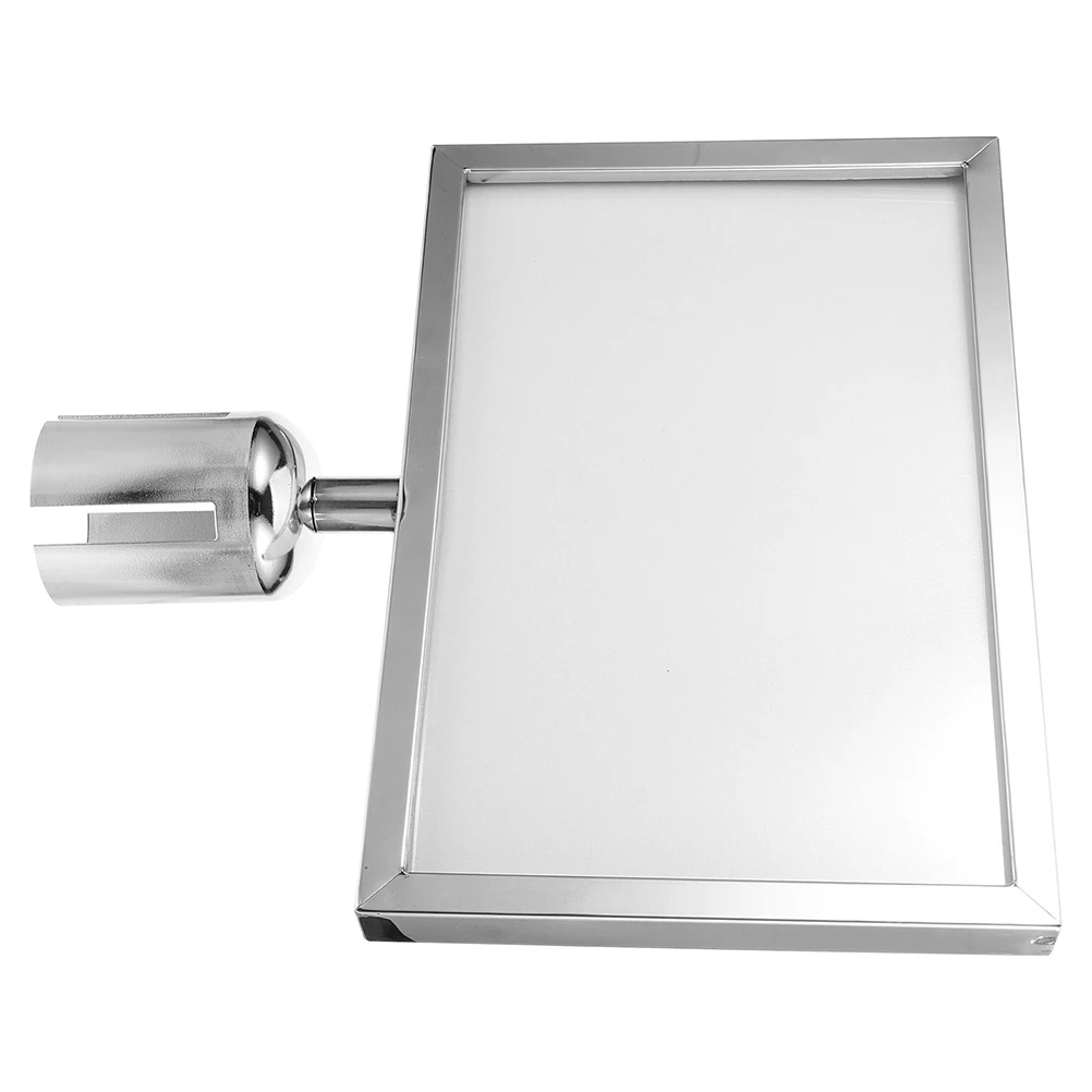 

Commercial Silver Stanchion Sign Holder Queue Barrier Landscape Display Poster Metal Guide Bar Railing