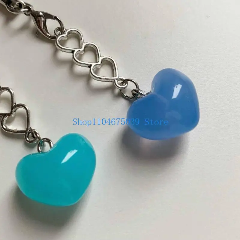 5asd Fashion Heart Keychain Charm Handmade Love Shaped Keyring Ornament Stylish Pendant for Bag and Backpacks