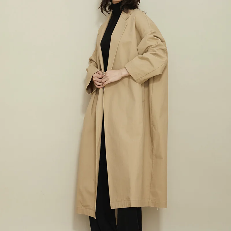 Manteau à manches longues pour femmes, vestes à col combiné, tenues à double poches, coupe-vent vintage Ol, décontracté