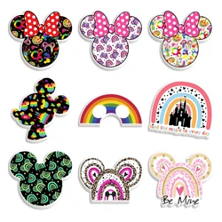 10 pcs/lot Minis Disney Elf Mickey Rainbow Flatback For Hair Bows Custom Planar Resin Cabochon Crafts DIY Phone Decoration