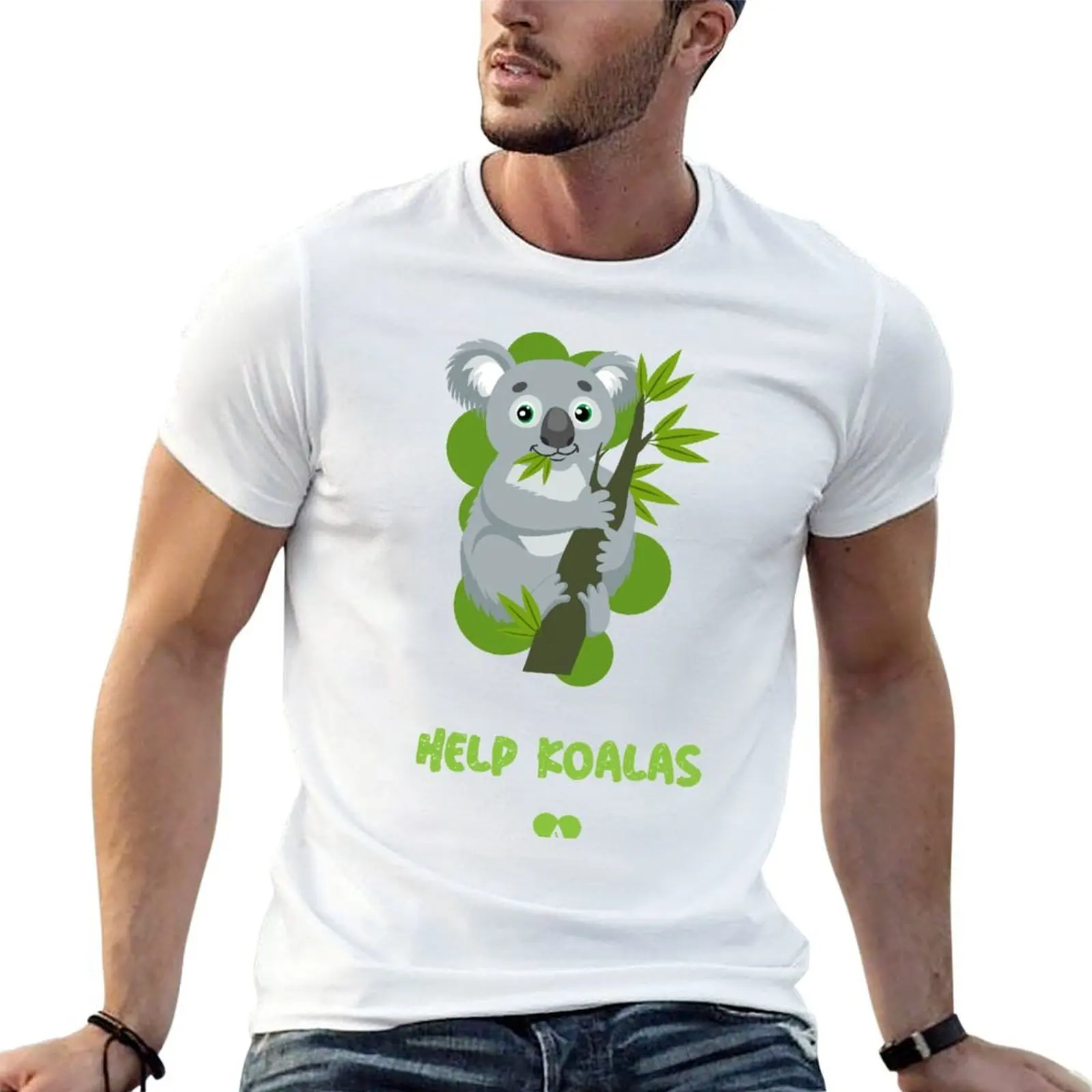 

Help Koalas T-Shirt t shirt man casual t shirts for man slim fit T-Shirt