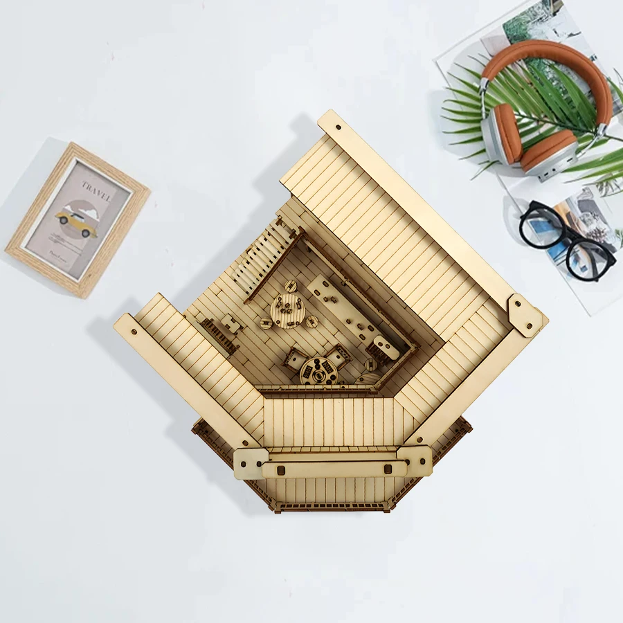 OUZEY Wild West Saloon Puzzles 3D en bois Kits de modèles de noël en bois construire les meilleurs cadeaux pour enfants adultes