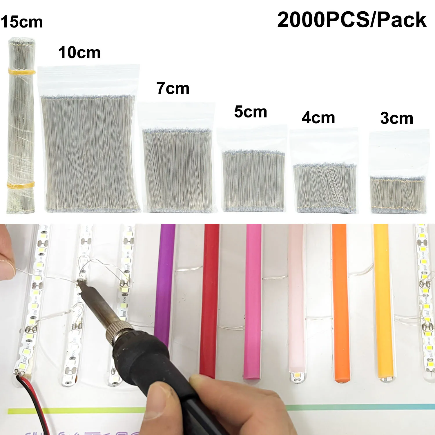 2000PCS Enameled wire 100m/roll LED Neon Light Welding Wire Silver/Black Color Middle Connector For 12V24V Neon Lamp Soldering