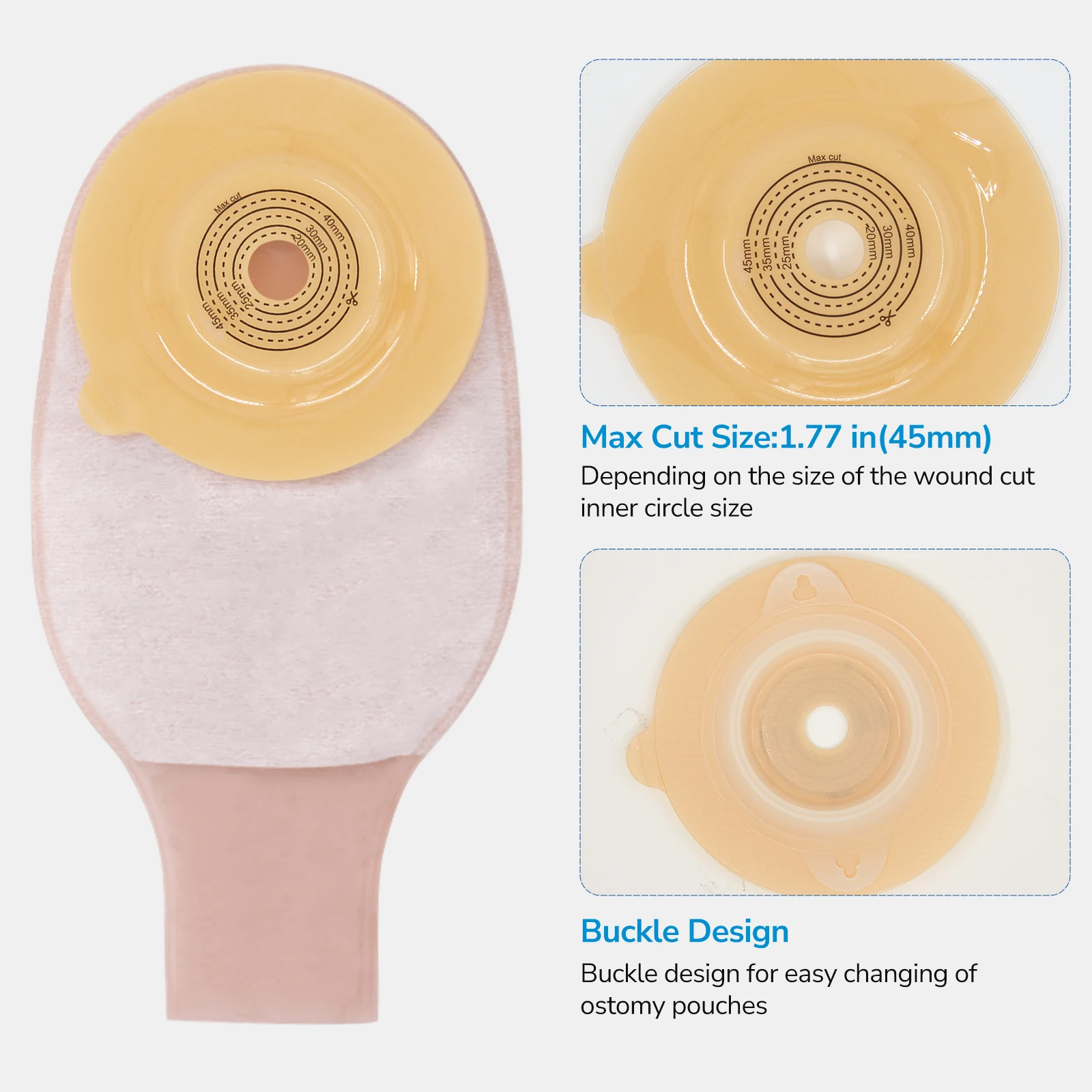 Manufacture Medical Disposable Ostomy Bag Two Pieces Colostomy Bag  Reusable Stoma Colostomy Bags Ostomy Drainable Pouch
