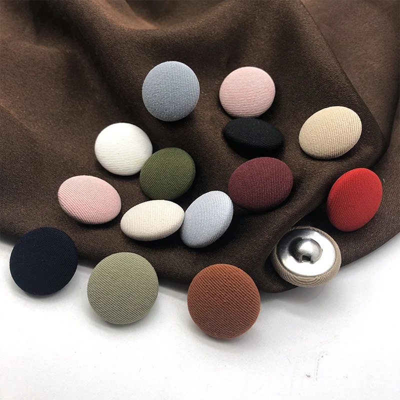 10Pcs Colorful Circular Bag Button Women\'s Cashmere Small Suit Button Chiffon Button Bag Button Versatile Cloth Shirt Button