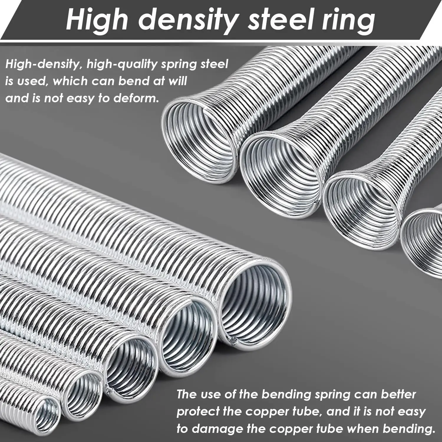 5-Size Spring Tube Bender Set - 1/4" To 3/4" For Copper & Aluminum Tubing