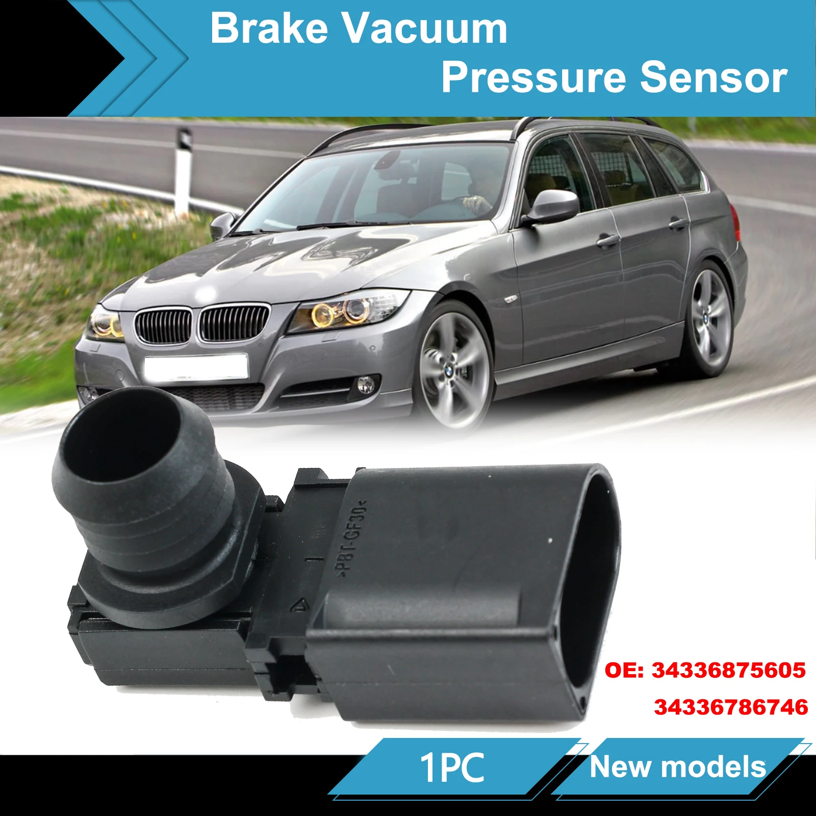 

Brake Vacuum Servo Pressure Sensor Replace For BMW E81 E87 E90 E84 F10 2009 2010 2011-2015 MINI R55 R56 34336786746 34336875605