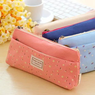 Imagen 2 del producto Estuche portátil para lápices con doble cremallera, bolsa de almacenamiento de papelería para estudiantes, material escolar y de oficina, 4 colores, 1 piezas