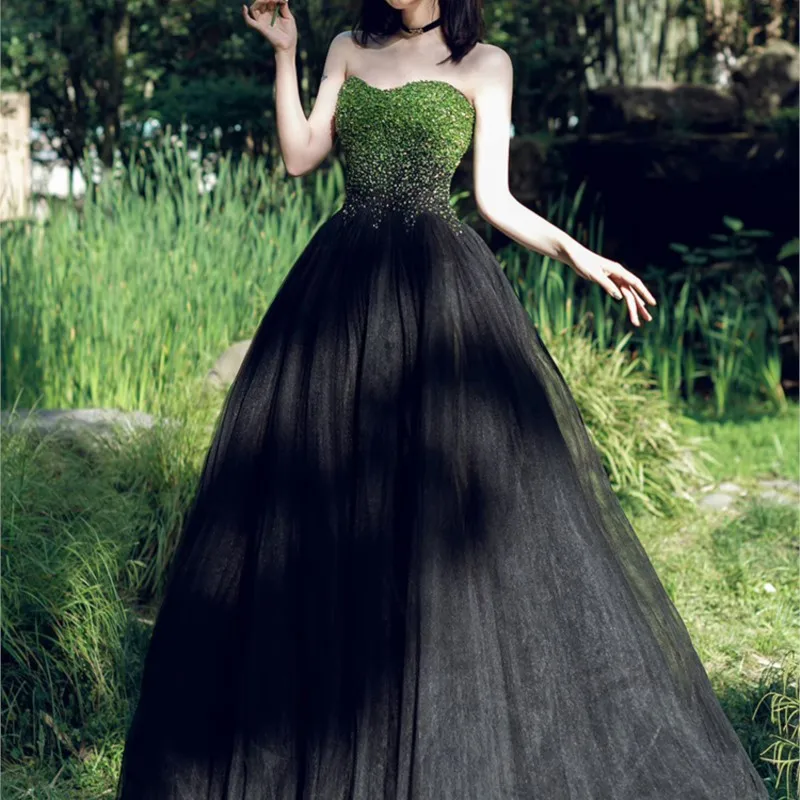 Bankett Klavier Performance Kleid Top Pailletten Gradient Kunst Test