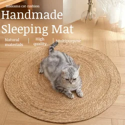 Cat Scratching Board Large Claw Sharpening Cat Toys Wear-resistant Non-Debris Scratching Basin Cat Nest Rattan Cat Sleeping Mat