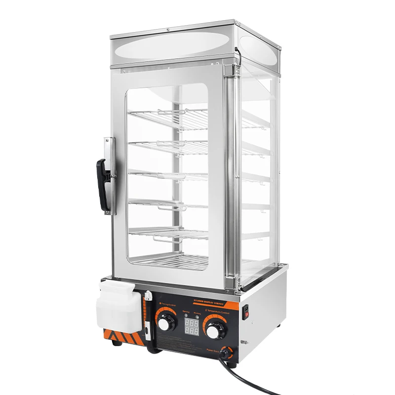 

Professional Commercial Transparent Heavy Duty Bun Food 6-Layer Steamer Cabinet Display Instant Bun Steaming Cabinet