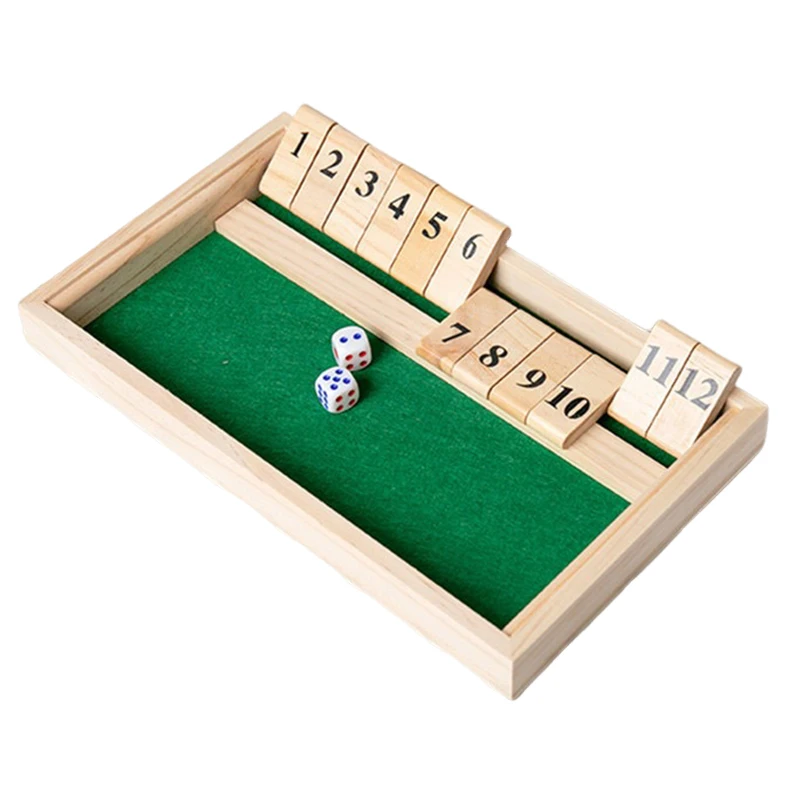 

Деревянная настольная игра в кости Shut the Box, классическая настольная версия с 1-12 цифрами и настольной игрой в паб для взрослых