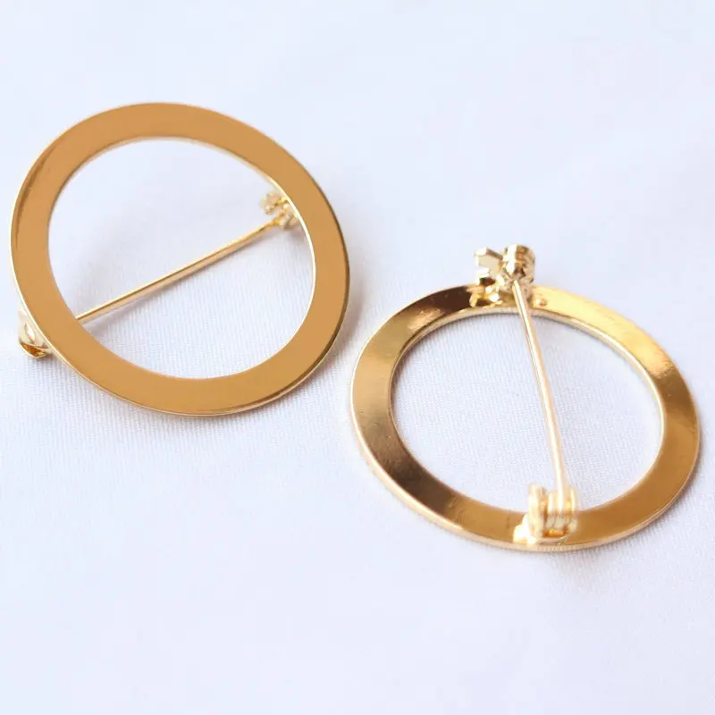 1Pc/lot 14K Gold Round Brooch Pins Base 31/40/45mm Safety Brooch Safety Lock Pins Holder For Jewelry Making Diy Brooch Findings