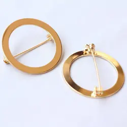 Round Broche Pins Base, Segurança Lock Pins, Fazer Jóias, DIY Broche Descobertas, Ouro 14K, 31mm, 40mm, 45mm, 1Pc por lote