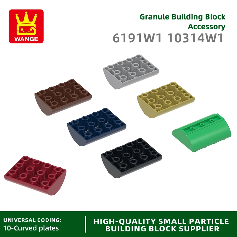 

20Pcs/lot 6191w1 10314w1 2x6 Curved Semicircle Back 12 holes Building Block Moc Color Accessories Compatible with Brick DIY Kits