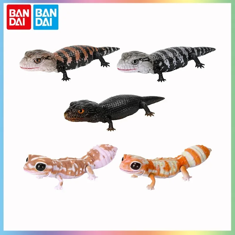 バンダイガシャポン-大きな生物学的地図,ヤモリトカゲ,青い縞模様,シミュレーション,可動動物,モデルおもちゃ,オリジナル