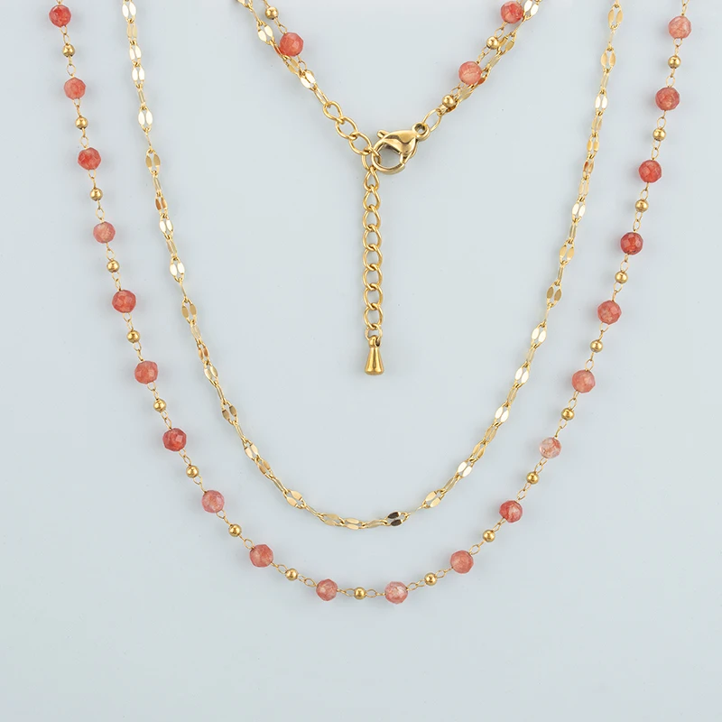 assoonas, 1 Stück/Lot, MH59, Halskette für Damen, Anhänger, handgefertigt, 18k vergoldet, Edelstahl, Naturstein, Modeschmuck – Detail 8