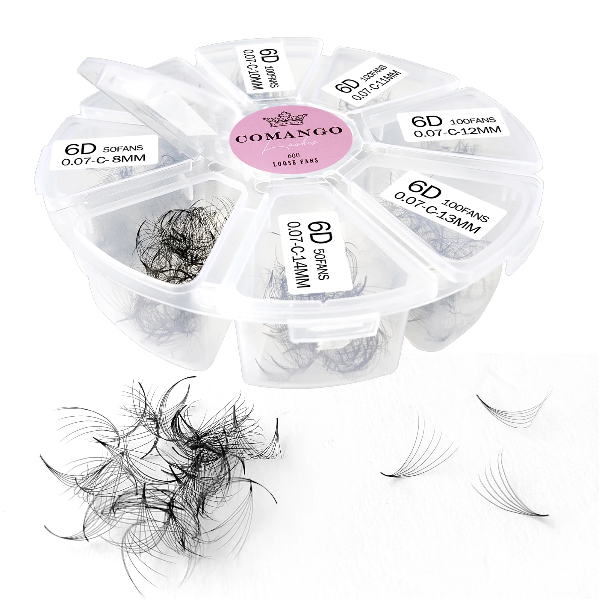 600Fans 3D-16D Premade Volume Fans C/D Curl Eyelashes Extension Mix 8-15MM Pointy Base Loose Fan Lashes Cilios Makeup Supplies