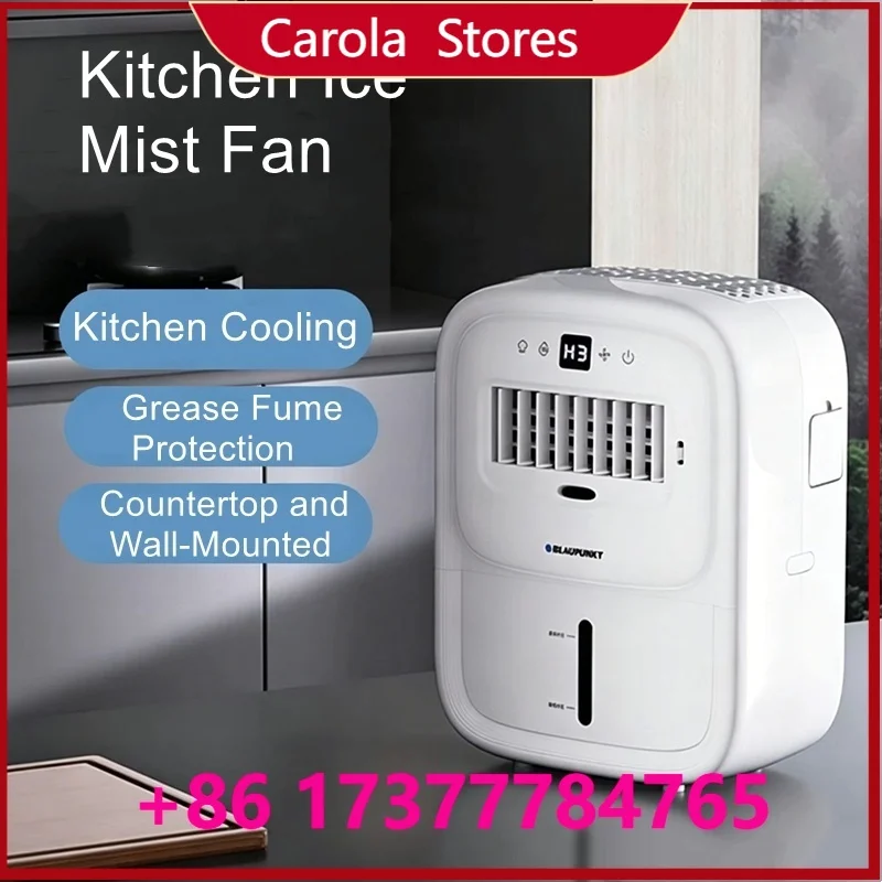 Mini Air Conditioner Home Kitchen Fan Wall-Mounted Or Floor-Standing Cooling Wonder with Ice Mist for Efficient Cooking Climate