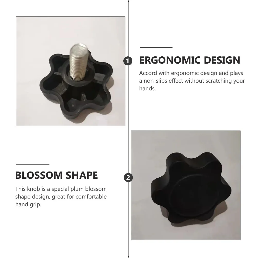 

6pcs Plum Blossom Shaped Thread Knob Screw Handle Clamping Bolt For Mechanical Equipment Non-Slip T-Track