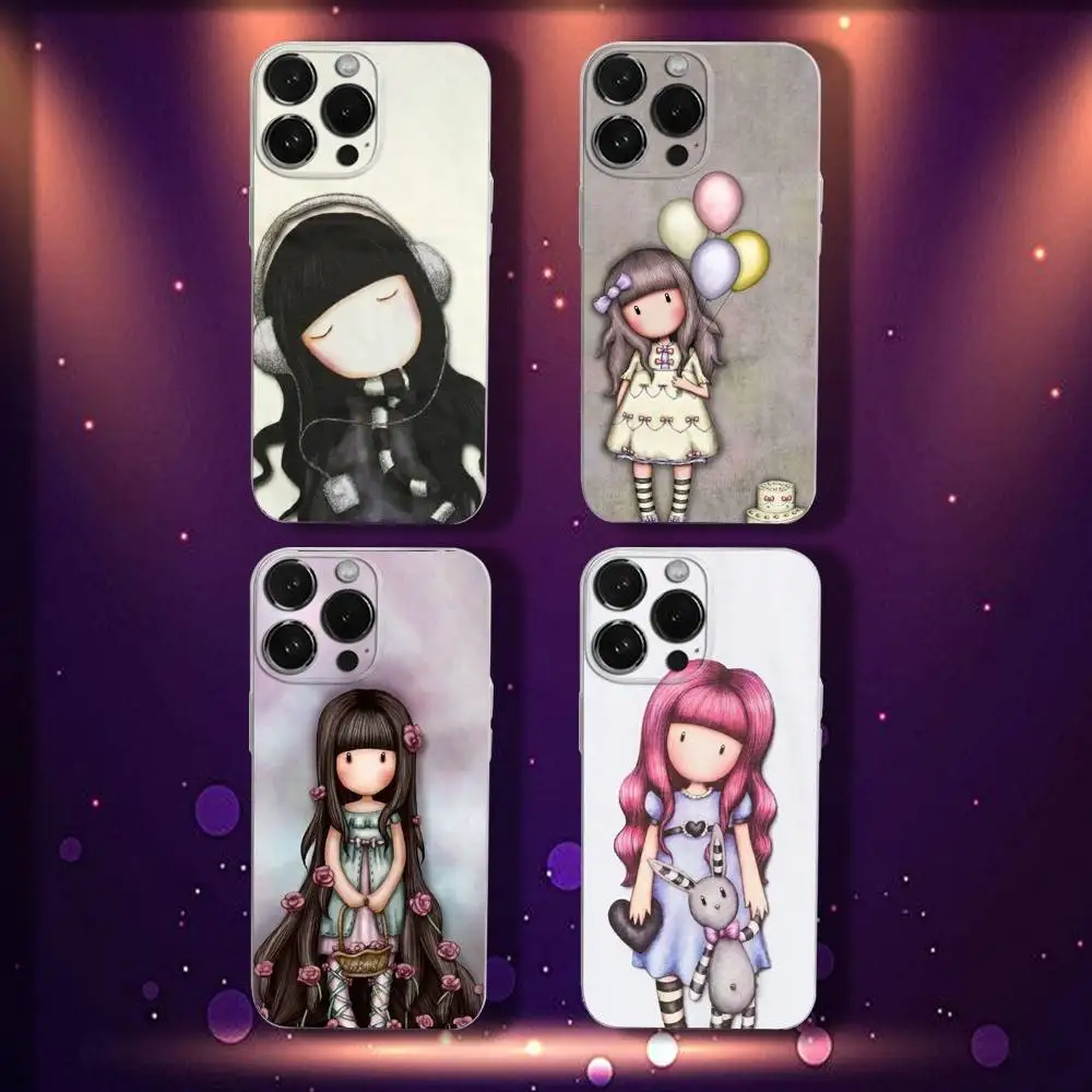 

Cute S-Santoro G-Gorjuss Phone Case For iPhone 17,16,15,14,13,12,11 Pro,Max,Plus,X,XS,XR,SE4,E Mini Transparent Soft Cover