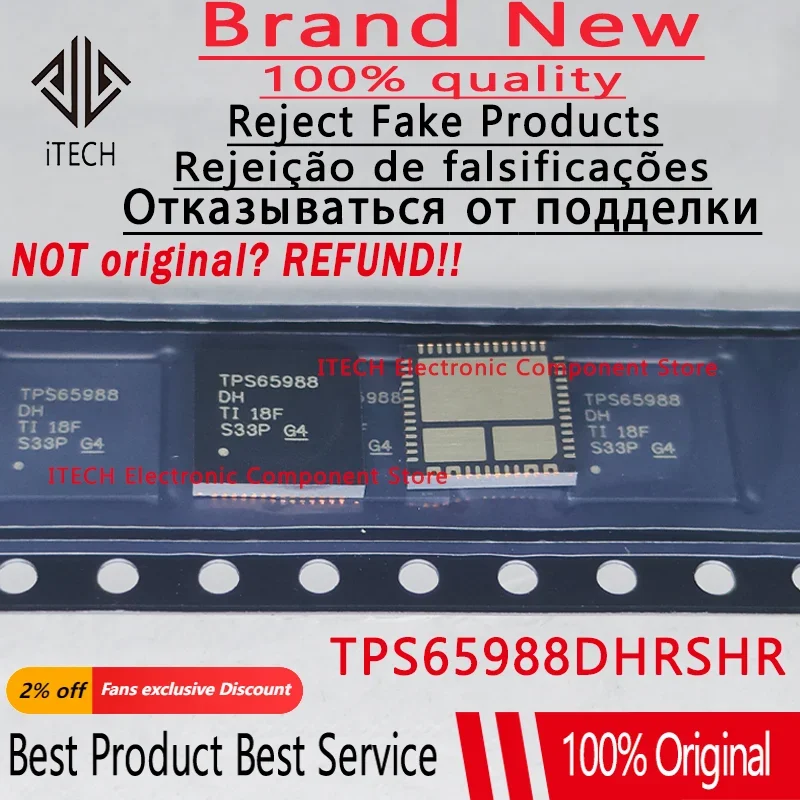 

5pcs/lot Original TPS65988DHRSHR TPS65988DH TPS65988 VQFN-56 USB Interface Chipset 100% New and Genuine