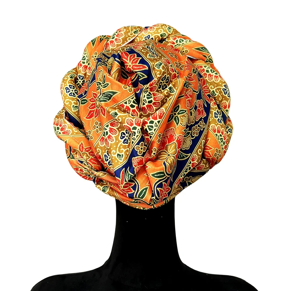 2024 New African Women Turban Cap Big Braid Head Wraps Cover Bonnet Beanie Female Headtie Hair Loss Chemo Cap Arab