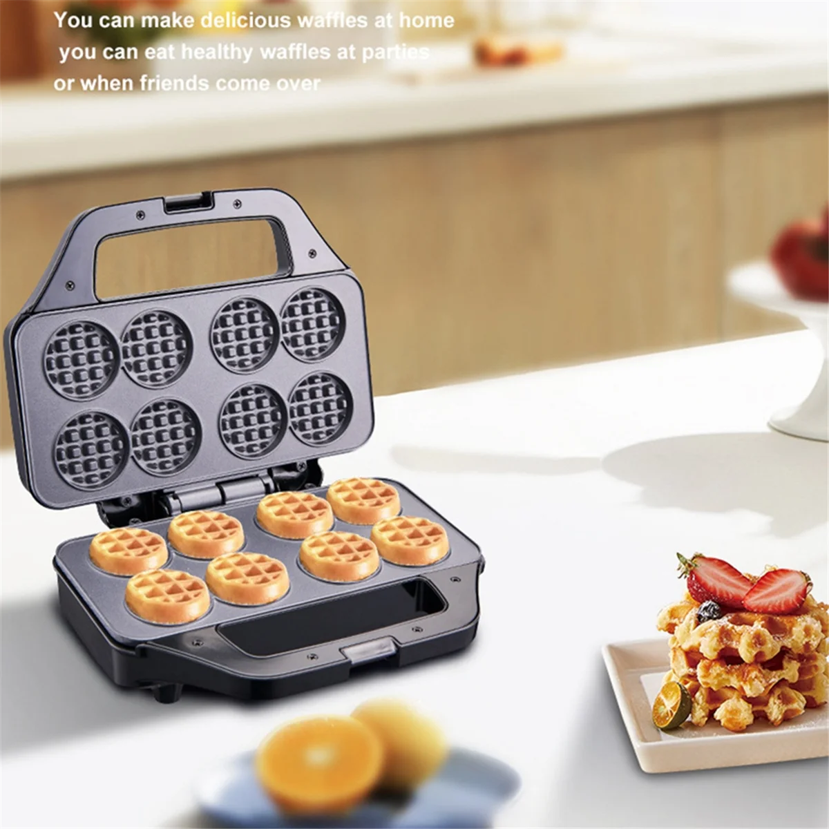 850W Stainless Steel Waffles Maker Double-Sided Non-Stick Coating for Breakfast Snacks Waffles Maker Machine US