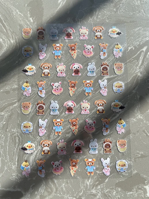 Mini Rilakkuma Brot PVC Party-Aufkleber Nagelkunst Wasserfest Langlebig für Laptop Wasserflasche Notizbuch Koffer Aufkleber Geschenke