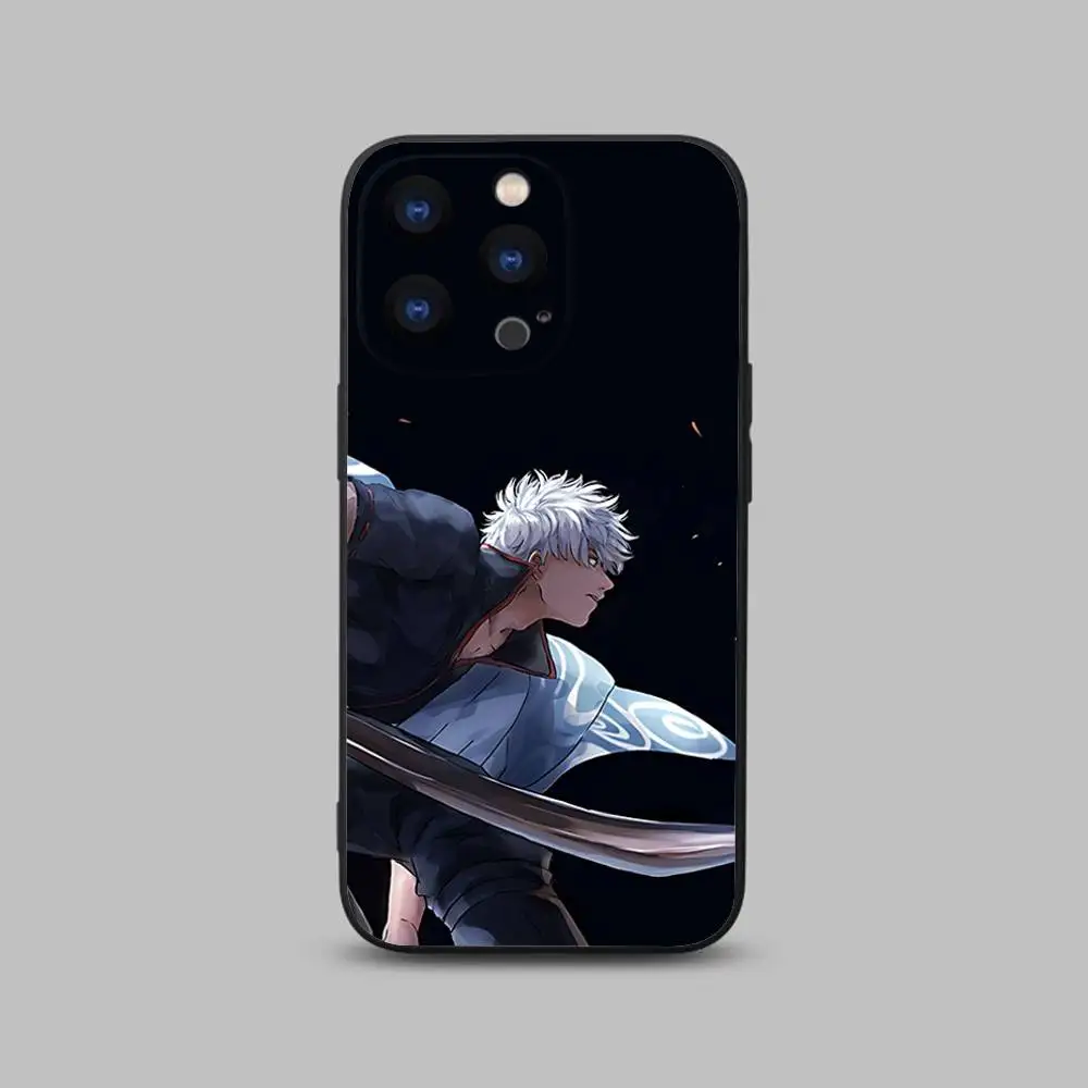 เคสโทรศัพท์ลายอนิเมะ G-GinTamaS สำหรับ iPhone 17,16,15,14,13,12,11,Pro,Max,Plus,X,XS,SE4,E,Mini,เคสนิ่มสีดำ
