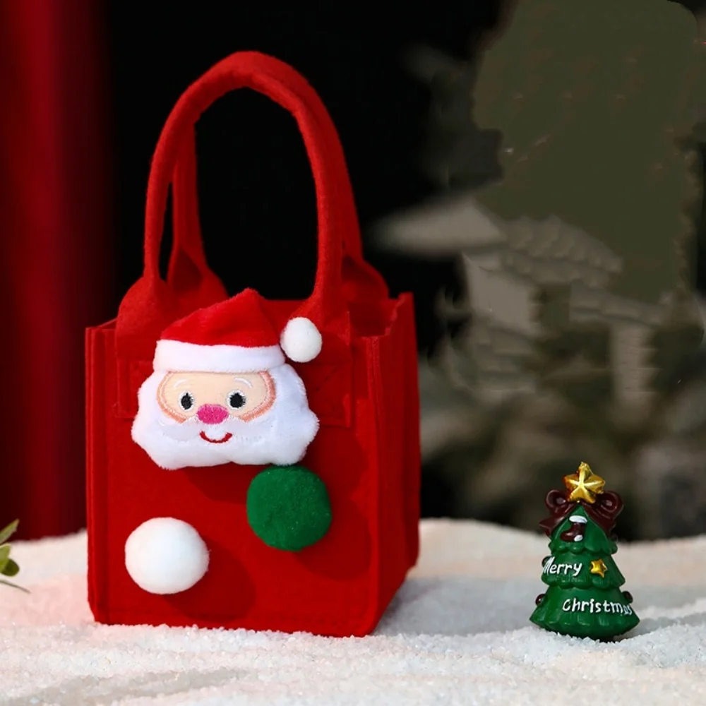 Reusable Felt Christmas Gift Bag - close-up view