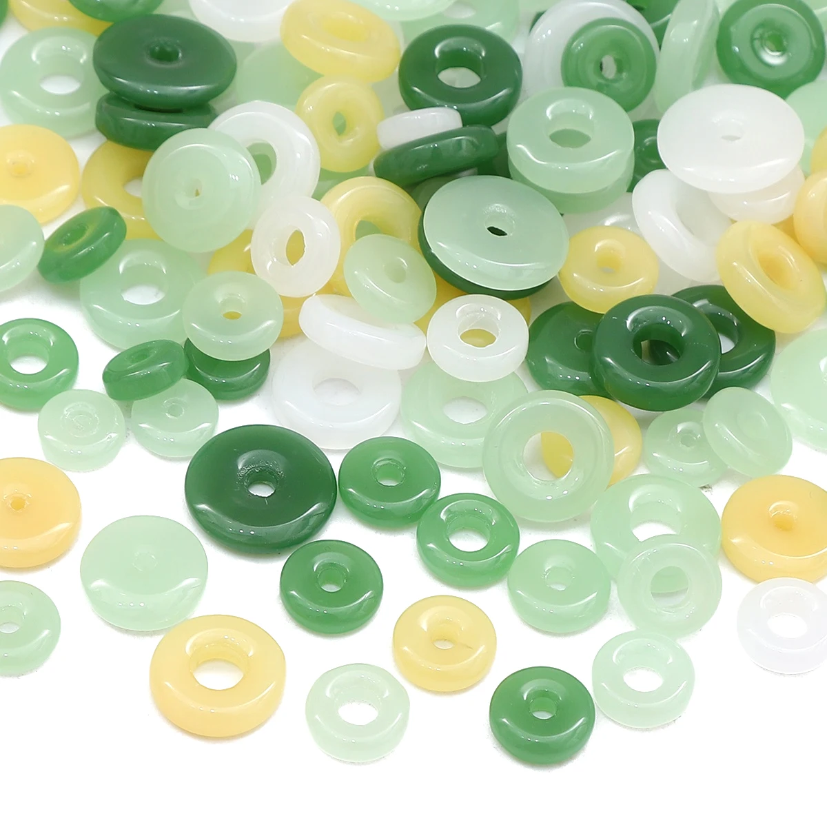 Około 30 sztuk szkło imitacja jadeitu klamra bezpieczeństwa koraliki unikalne luźne koraliki Handmade DIY biżuteria kolczyki naszyjnik nakrycie głowy akcesoria