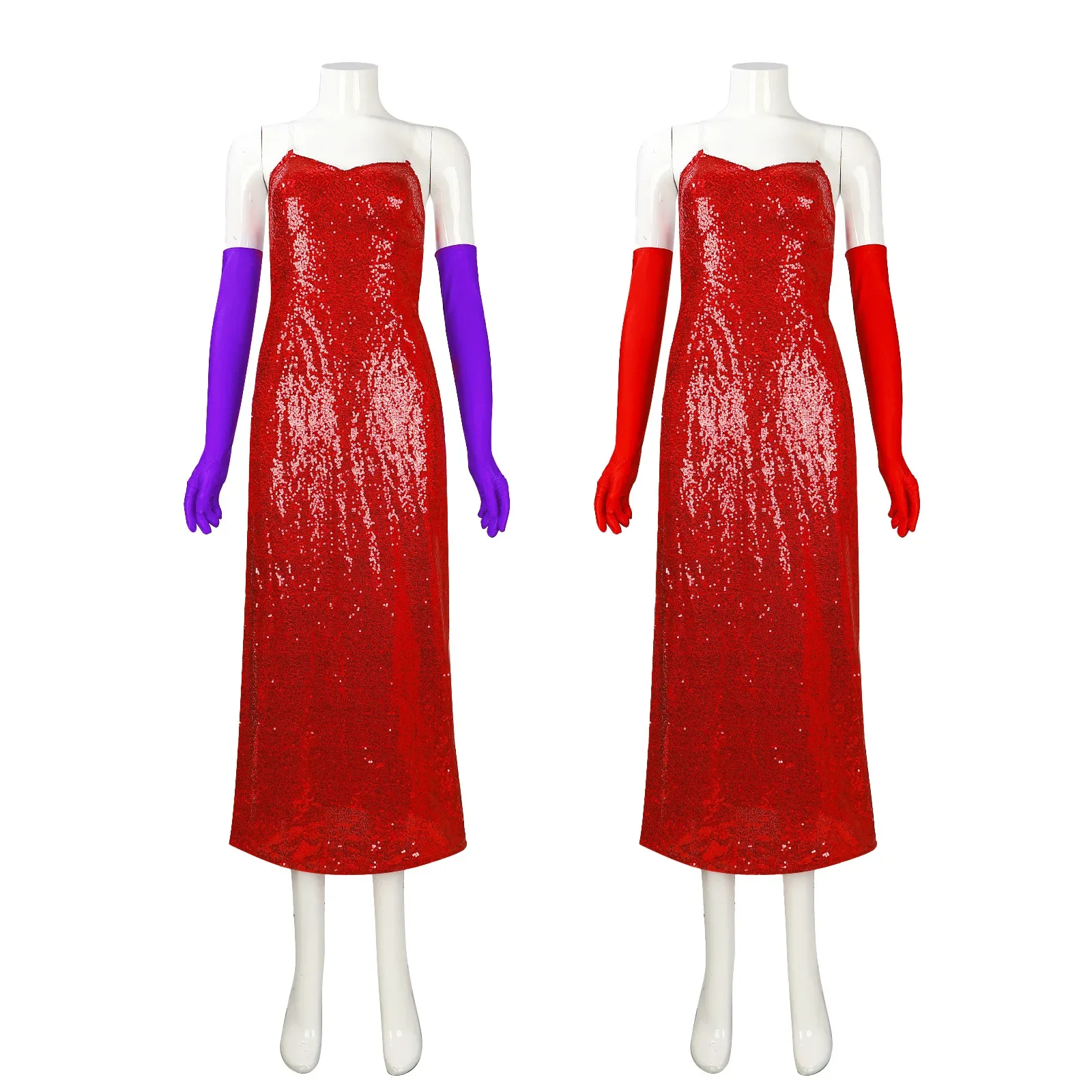 Аниме, американский фильм, костюм кролика Роджера в рамке, костюм на Хэллоуин, красное платье Джессики, торжественное платье, косплей