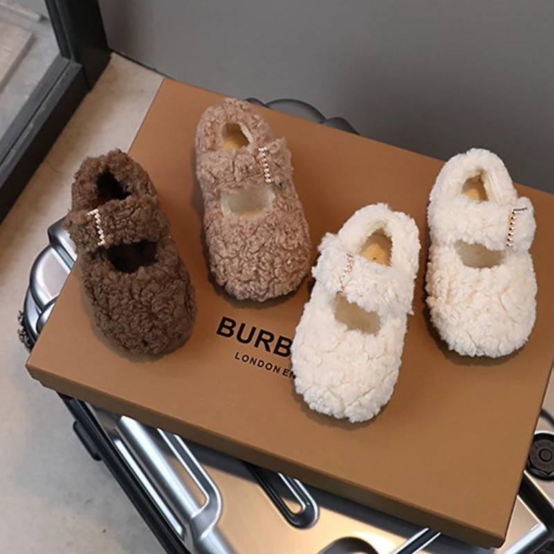 

Children Winter Warm Thickened Cotton Casual Shoes Soft Soled Baby Shoes Girls Warm Non-slip Fashion Cotton Casual Shoes