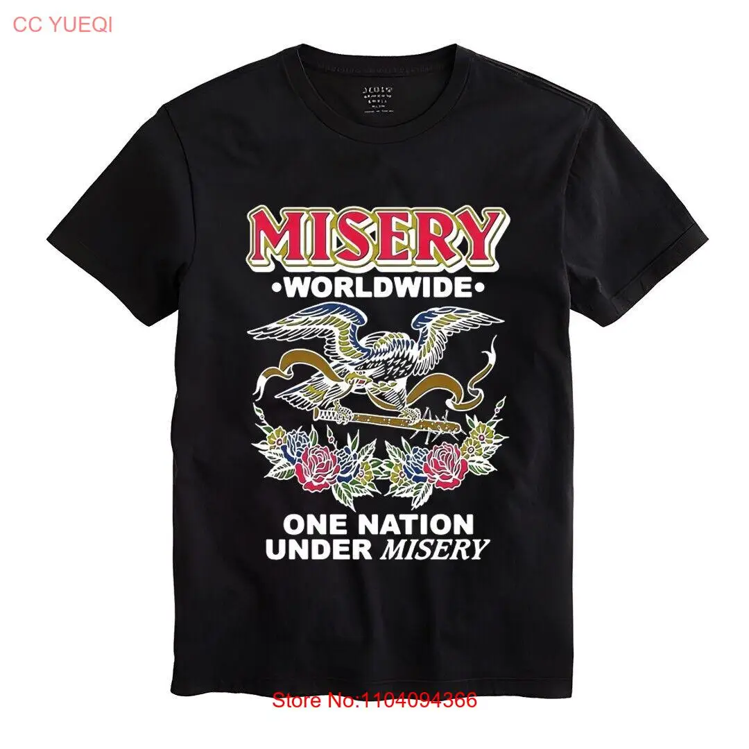 تي شيرت Misery World Wide للرجال للجنسين قميص أسود مقاس S-5XL